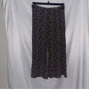 American Eagle Maxi Skirt Floral Micro Flowers Side and Front Slit unlined